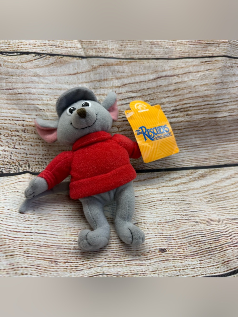 APPLAUSE DISNEY RESCUERS DOWN UNDER BERNARD MOUSE 6" BEAN BAG PLUSH TOY